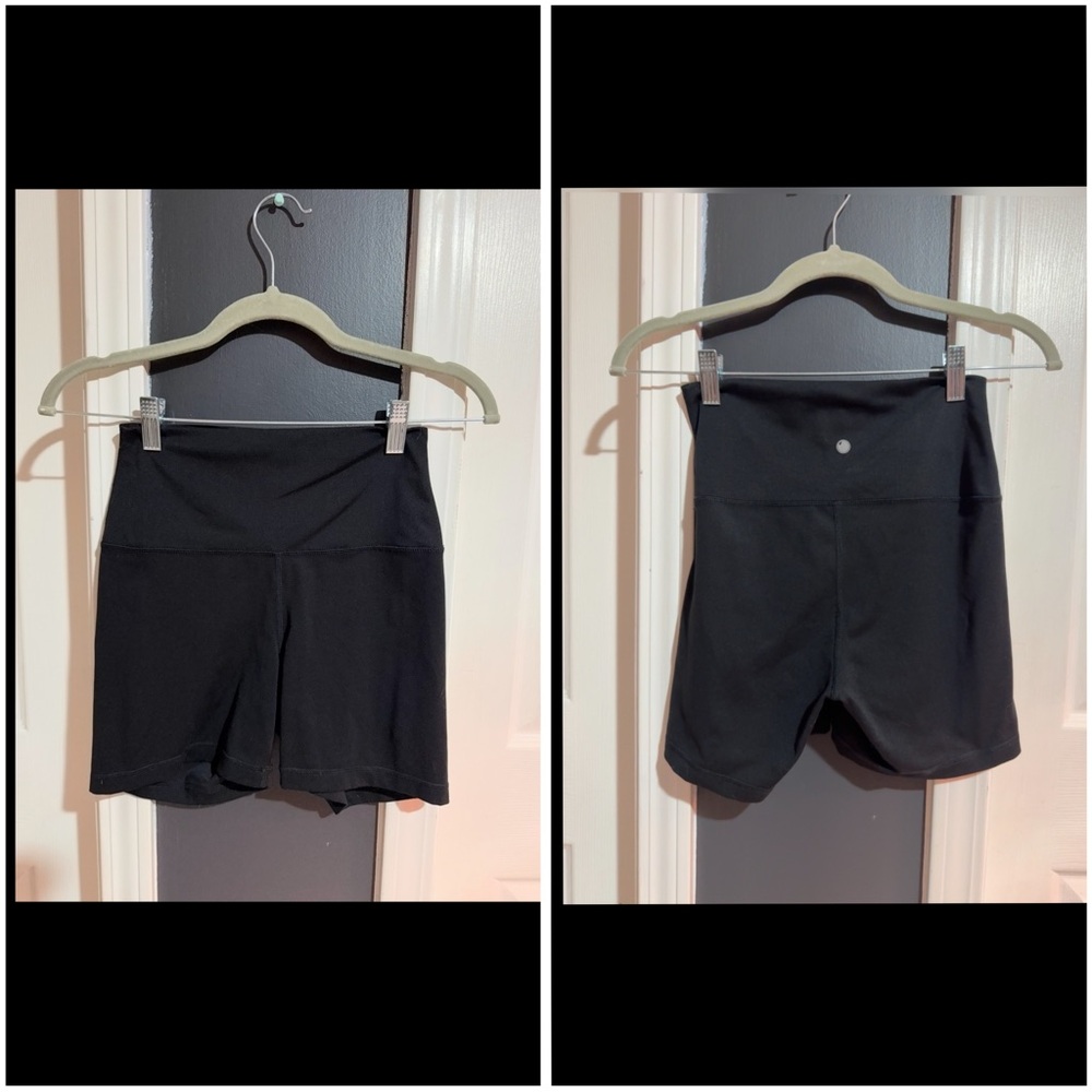 Black high-waist bike shorts